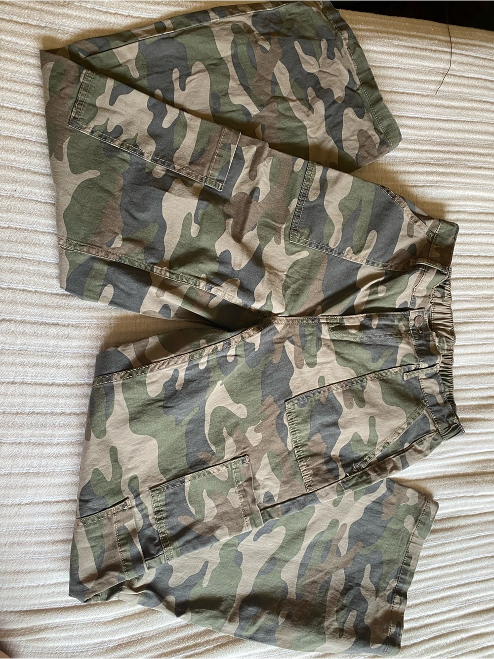 No Boundaries Tan and Olive Camo Cargo Pants